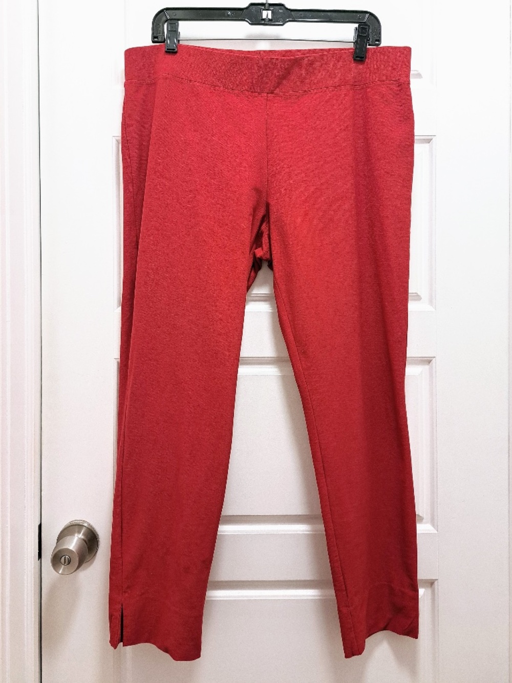 Eileen Fisher Washable Stretch Crepe Cropped Pants in Red Size Large